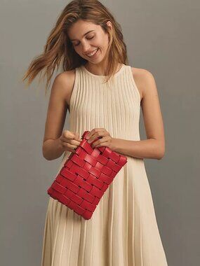 Anthropologie English Factory Pleated A Line Sleeveless Dress Large